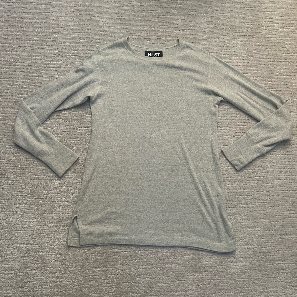 NLST Gray Knit Long Sleeve Shirt top M